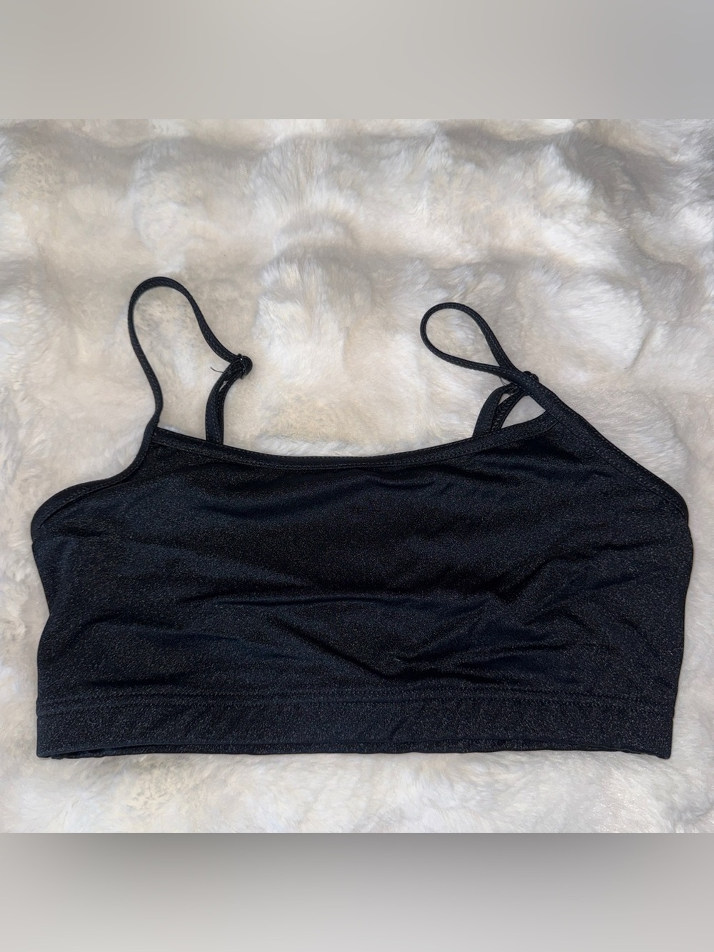 Black Shimmer Sports Bra